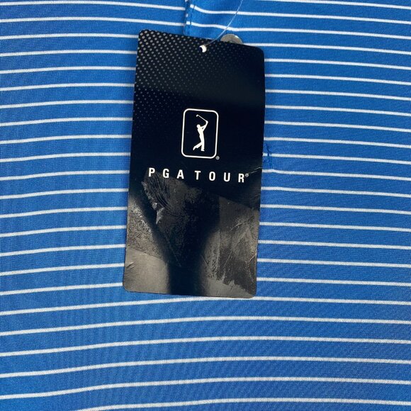 PGA TOUR Striped Polo Shirt Men’s Size XL Blue,Golf,Sun Protection NWT $62 - Picture 12 of 12